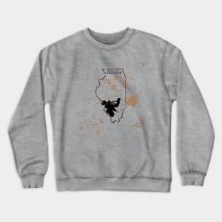 Illinois Off Road ATV Mud State Map Crewneck Sweatshirt